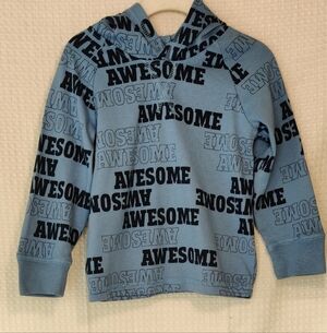 Garanimals Boys Blue "Awesome" Pullover Hoodie Sweater Size 2T